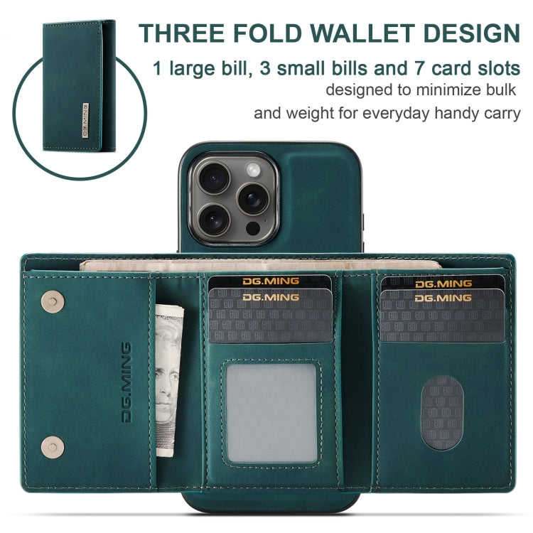 For iPhone 16 Pro Max DG.MING M1 Series 3-Fold Multi Card Wallet Leather Phone Case