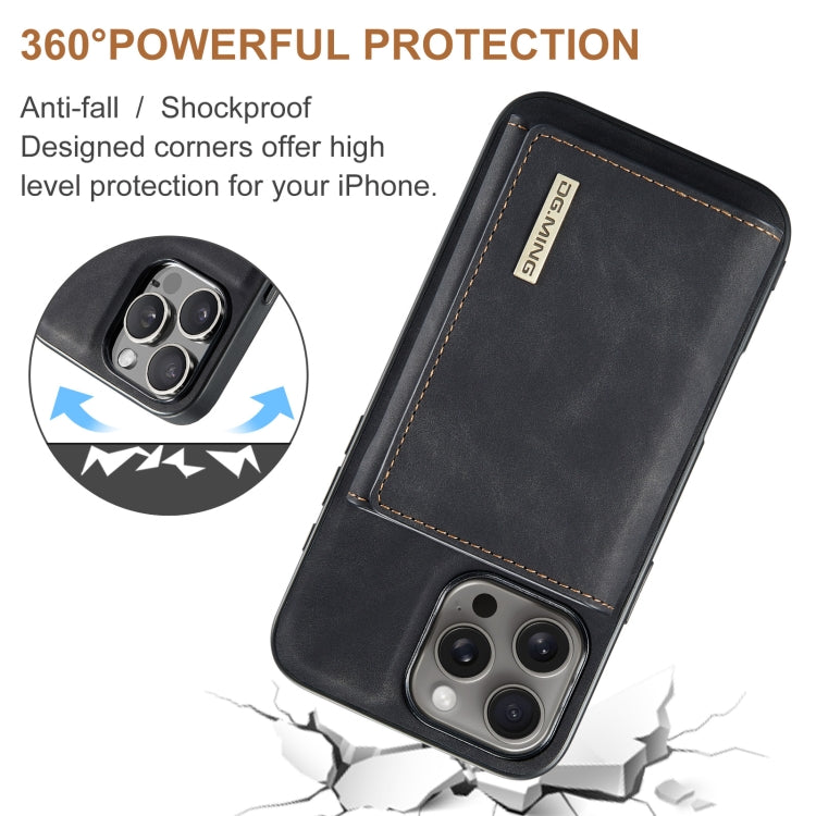For iPhone 16 Pro DG.MING M1 Series 3-Fold Multi Card Wallet Leather Phone Case