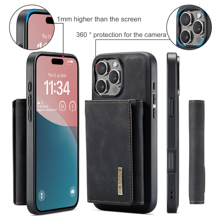 For iPhone 16 Pro DG.MING M1 Series 3-Fold Multi Card Wallet Leather Phone Case