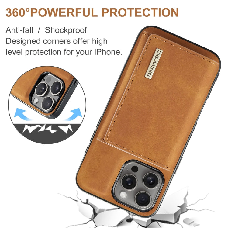 For iPhone 16 Pro DG.MING M1 Series 3-Fold Multi Card Wallet Leather Phone Case