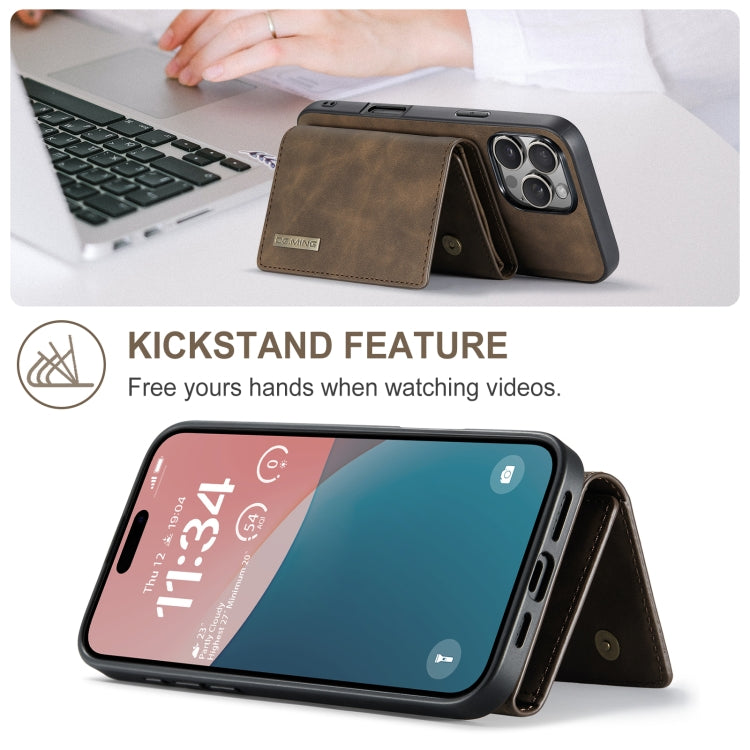 For iPhone 16 Pro DG.MING M1 Series 3-Fold Multi Card Wallet Leather Phone Case