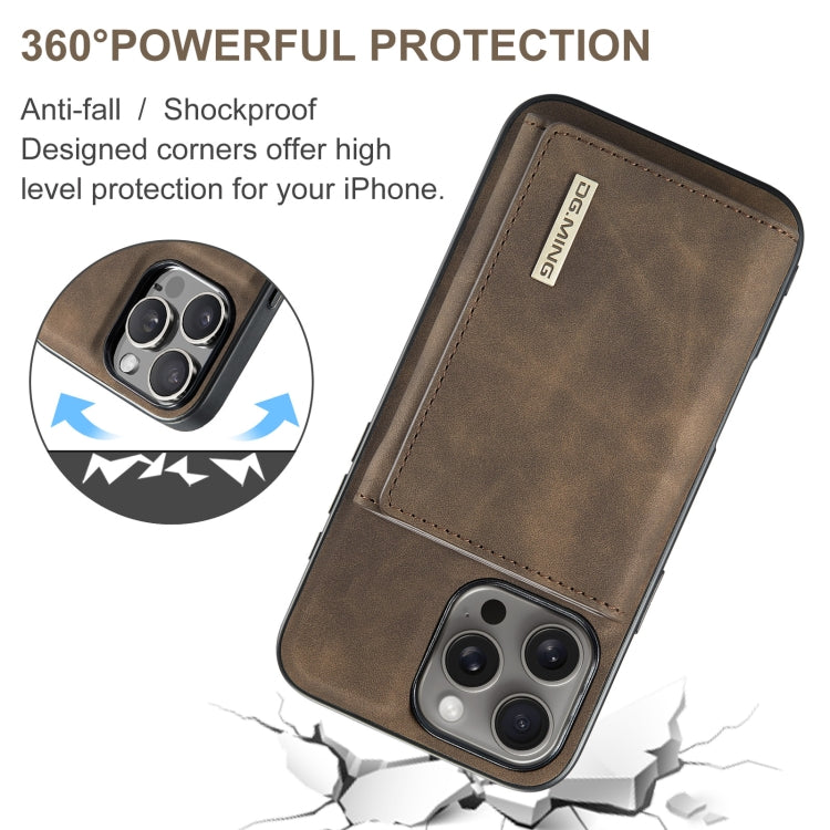 For iPhone 16 Pro DG.MING M1 Series 3-Fold Multi Card Wallet Leather Phone Case
