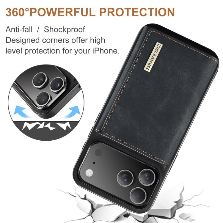 For iPhone 17 Pro Max DG.MING M1 Series 3-Fold Multi Card Wallet Leather Phone Case