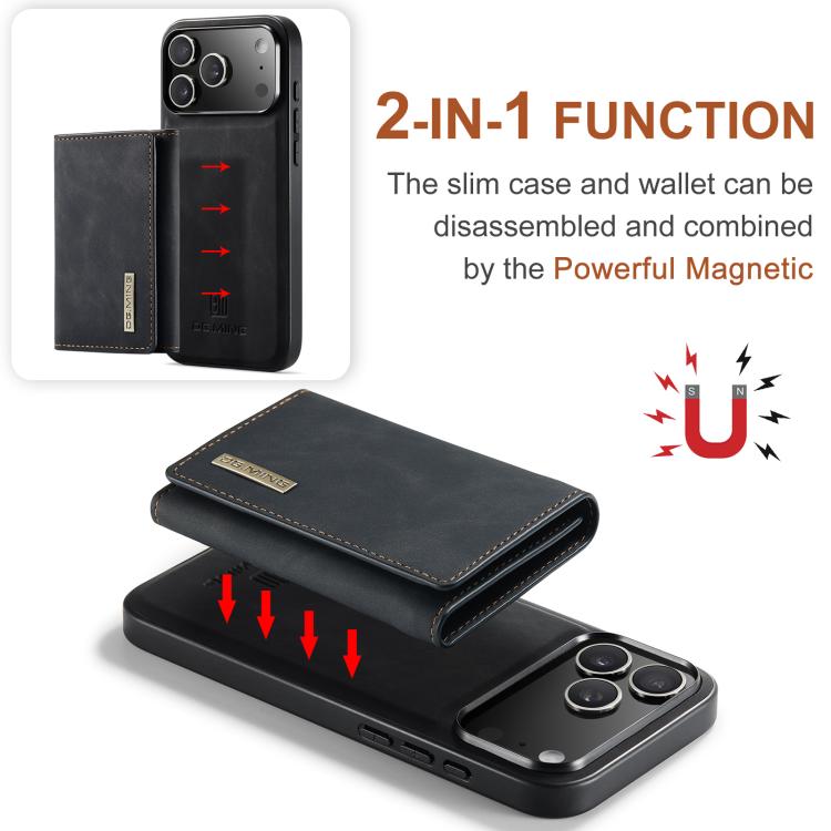 For iPhone 17 Pro Max DG.MING M1 Series 3-Fold Multi Card Wallet Leather Phone Case