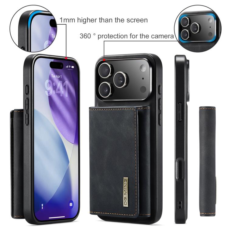 For iPhone 17 Pro Max DG.MING M1 Series 3-Fold Multi Card Wallet Leather Phone Case