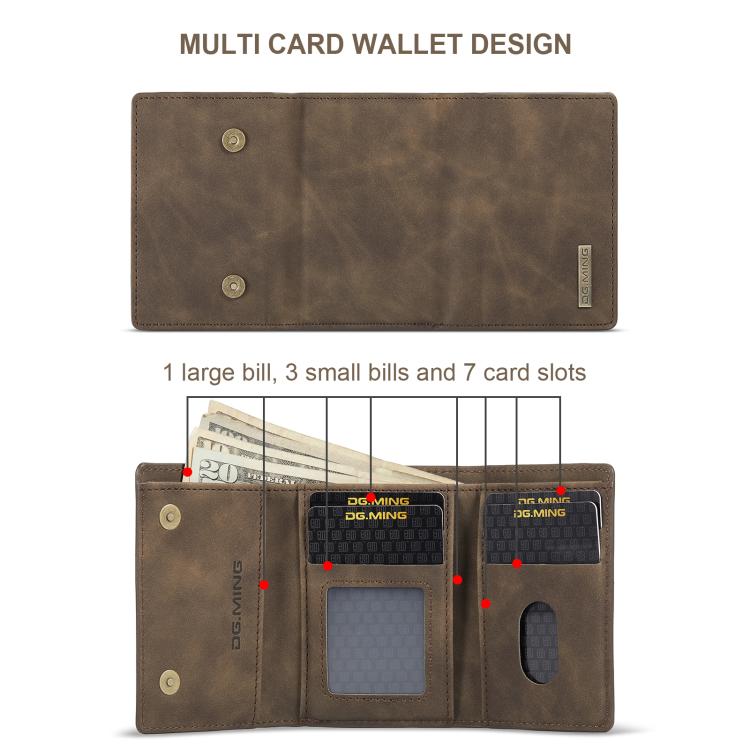 For iPhone 17 Pro Max DG.MING M1 Series 3-Fold Multi Card Wallet Leather Phone Case