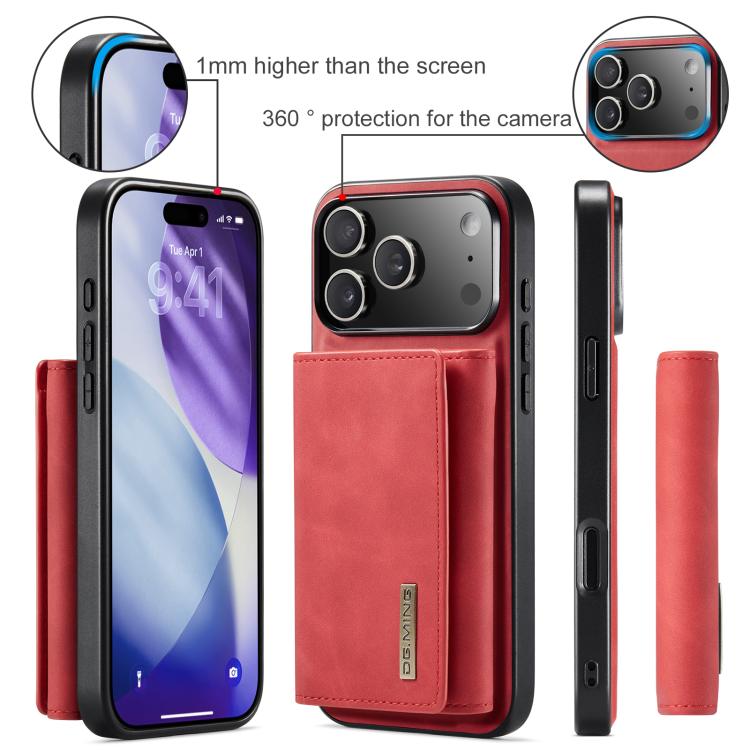 For iPhone 17 Pro Max DG.MING M1 Series 3-Fold Multi Card Wallet Leather Phone Case