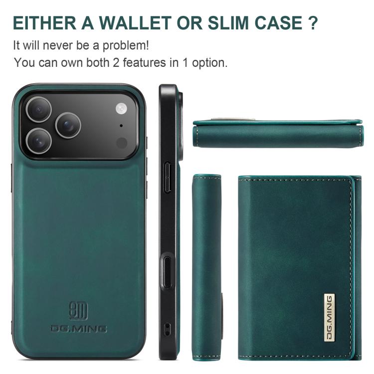 For iPhone 17 Pro Max DG.MING M1 Series 3-Fold Multi Card Wallet Leather Phone Case