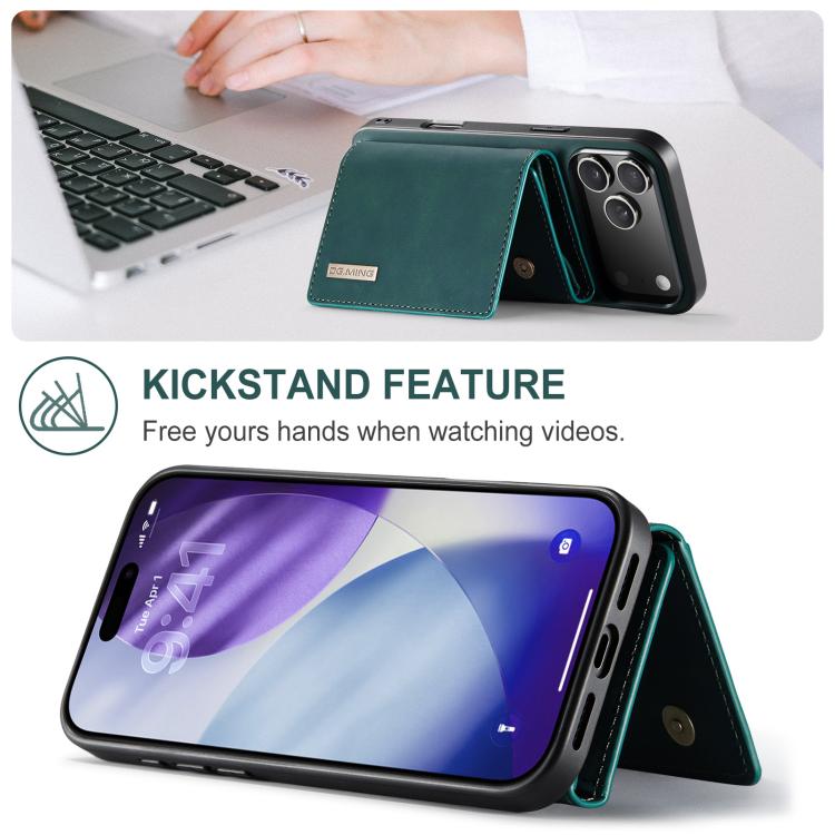 For iPhone 17 Pro Max DG.MING M1 Series 3-Fold Multi Card Wallet Leather Phone Case
