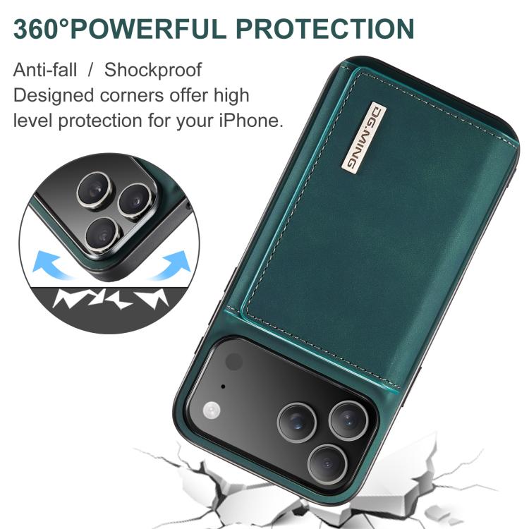 For iPhone 17 Pro Max DG.MING M1 Series 3-Fold Multi Card Wallet Leather Phone Case