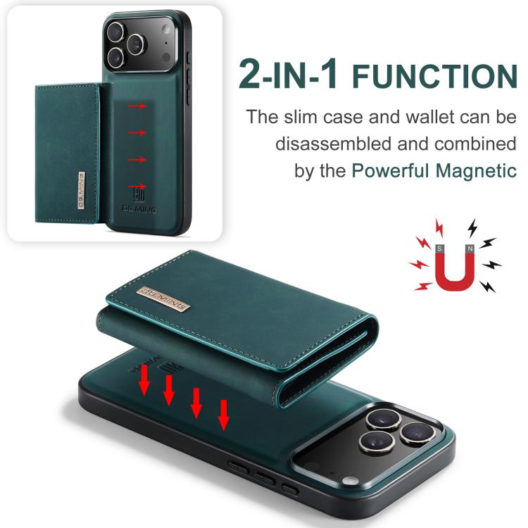 For iPhone 17 Pro Max DG.MING M1 Series 3-Fold Multi Card Wallet Leather Phone Case