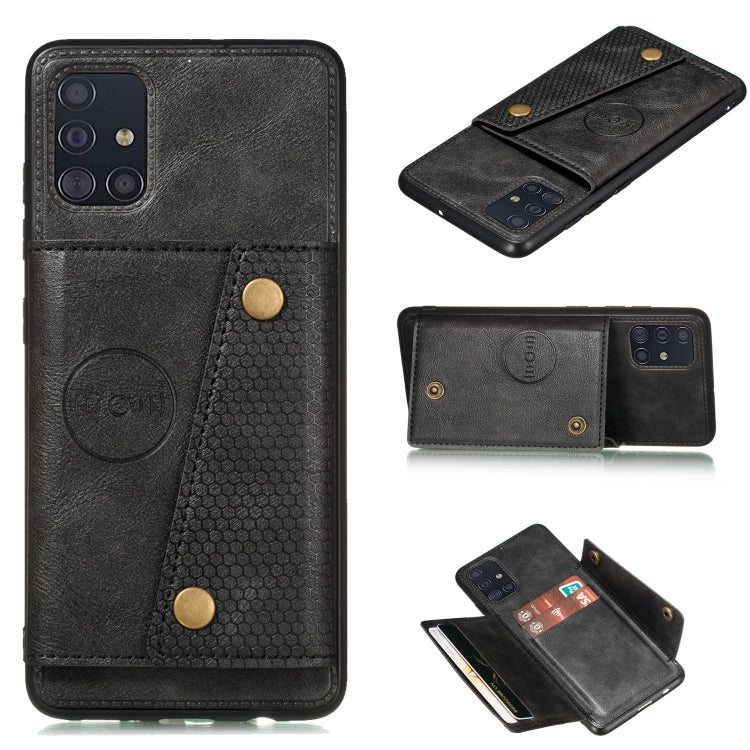 For Samsung Galaxy A31 Double Buckle PU + TPU Shockproof Magnetic Protective Case with Card Slot