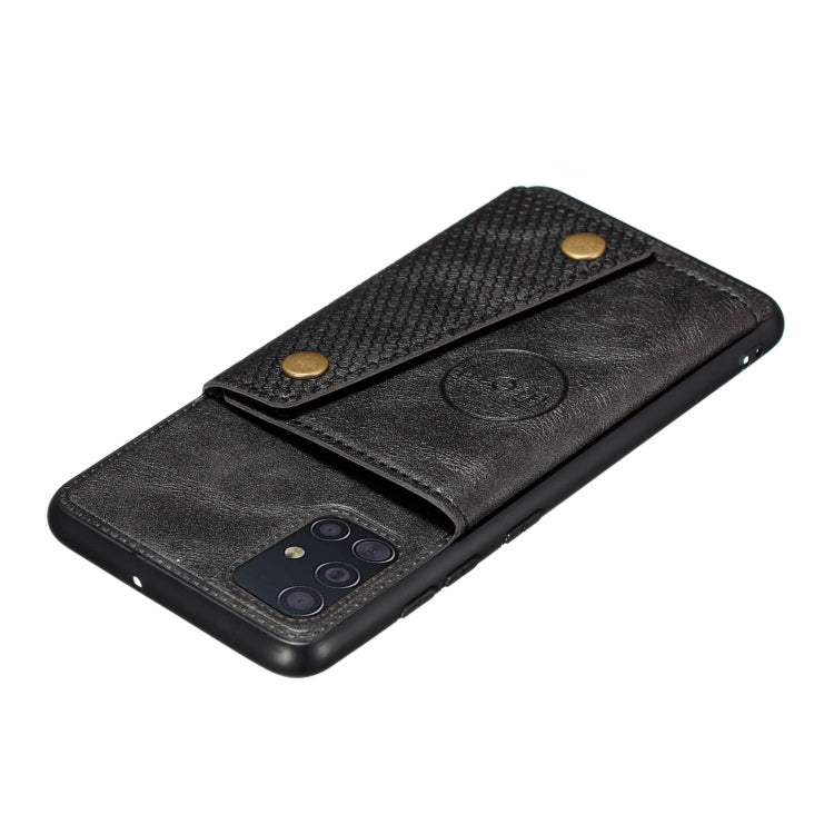 For Samsung Galaxy A31 Double Buckle PU + TPU Shockproof Magnetic Protective Case with Card Slot