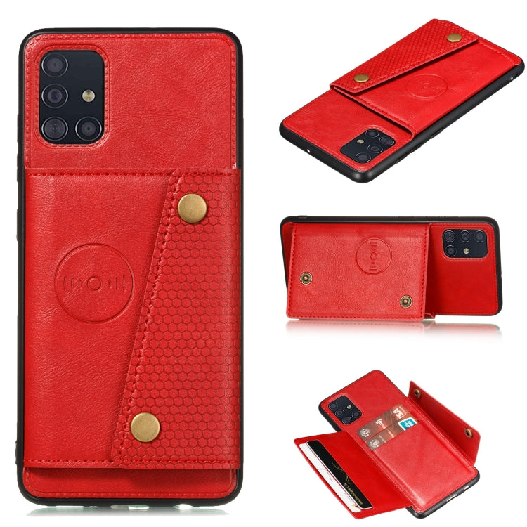 For Samsung Galaxy A31 Double Buckle PU + TPU Shockproof Magnetic Protective Case with Card Slot