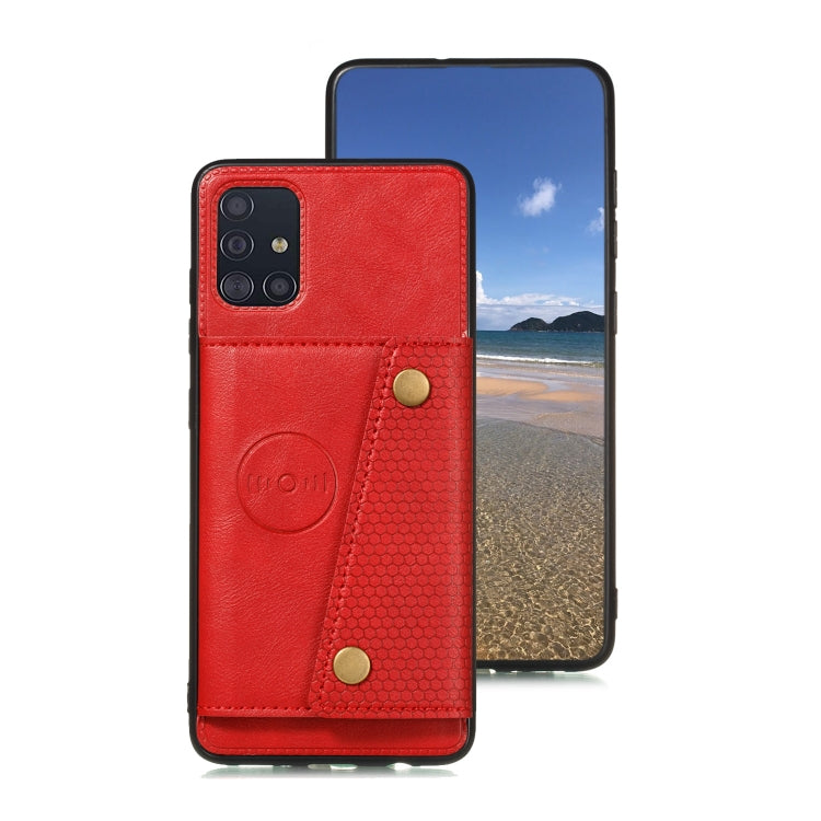 For Samsung Galaxy A31 Double Buckle PU + TPU Shockproof Magnetic Protective Case with Card Slot