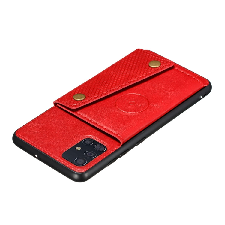 For Samsung Galaxy A31 Double Buckle PU + TPU Shockproof Magnetic Protective Case with Card Slot