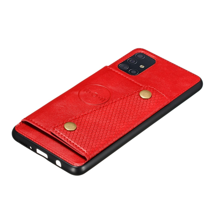For Samsung Galaxy A31 Double Buckle PU + TPU Shockproof Magnetic Protective Case with Card Slot