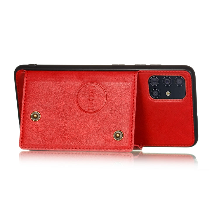 For Samsung Galaxy A31 Double Buckle PU + TPU Shockproof Magnetic Protective Case with Card Slot