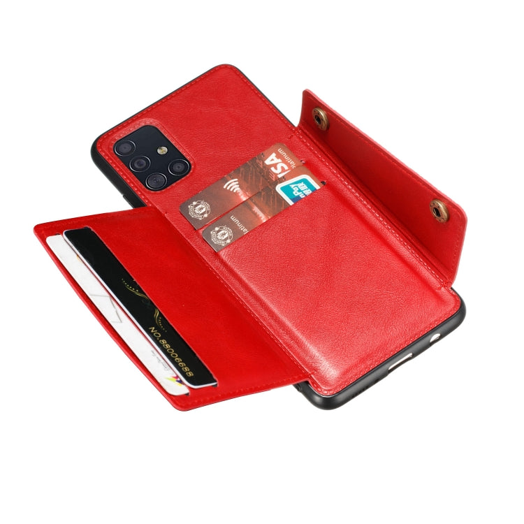 For Samsung Galaxy A31 Double Buckle PU + TPU Shockproof Magnetic Protective Case with Card Slot