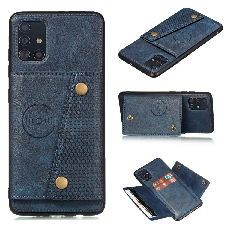 For Samsung Galaxy A31 Double Buckle PU + TPU Shockproof Magnetic Protective Case with Card Slot