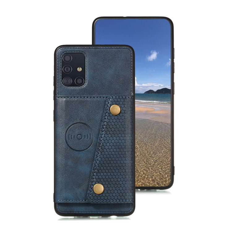 For Samsung Galaxy A31 Double Buckle PU + TPU Shockproof Magnetic Protective Case with Card Slot