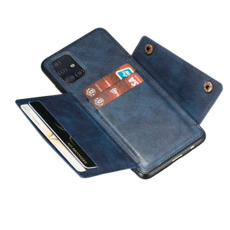 For Samsung Galaxy A31 Double Buckle PU + TPU Shockproof Magnetic Protective Case with Card Slot