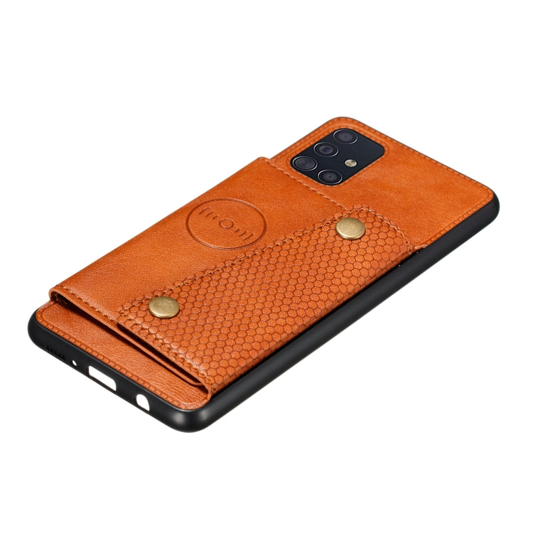 For Samsung Galaxy A31 Double Buckle PU + TPU Shockproof Magnetic Protective Case with Card Slot