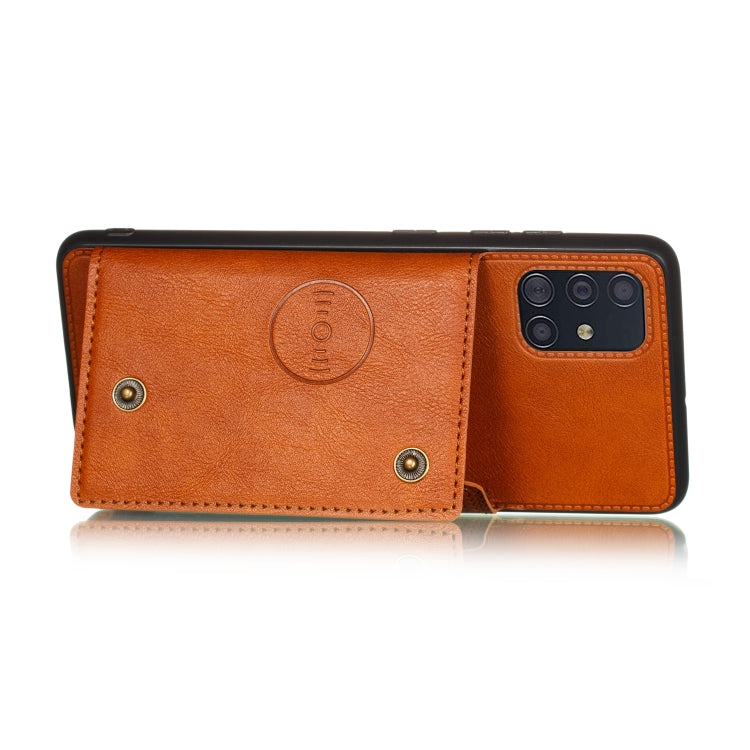 For Samsung Galaxy A31 Double Buckle PU + TPU Shockproof Magnetic Protective Case with Card Slot