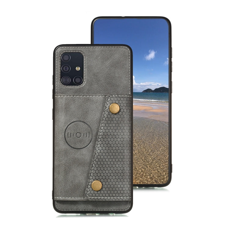 For Samsung Galaxy A31 Double Buckle PU + TPU Shockproof Magnetic Protective Case with Card Slot