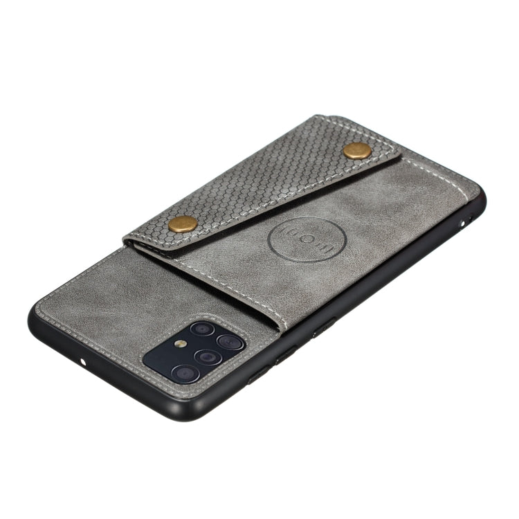 For Samsung Galaxy A31 Double Buckle PU + TPU Shockproof Magnetic Protective Case with Card Slot