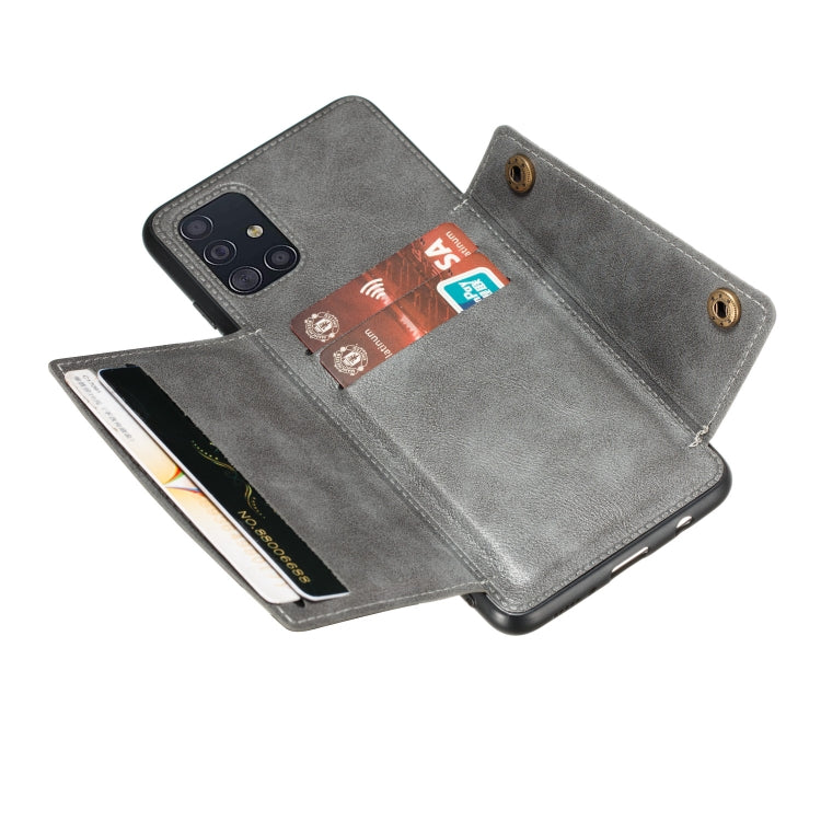 For Samsung Galaxy A31 Double Buckle PU + TPU Shockproof Magnetic Protective Case with Card Slot
