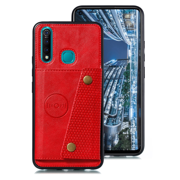 For vivo Y19 Double Buckle PU + TPU Shockproof Magnetic Protective Case with Card Slot