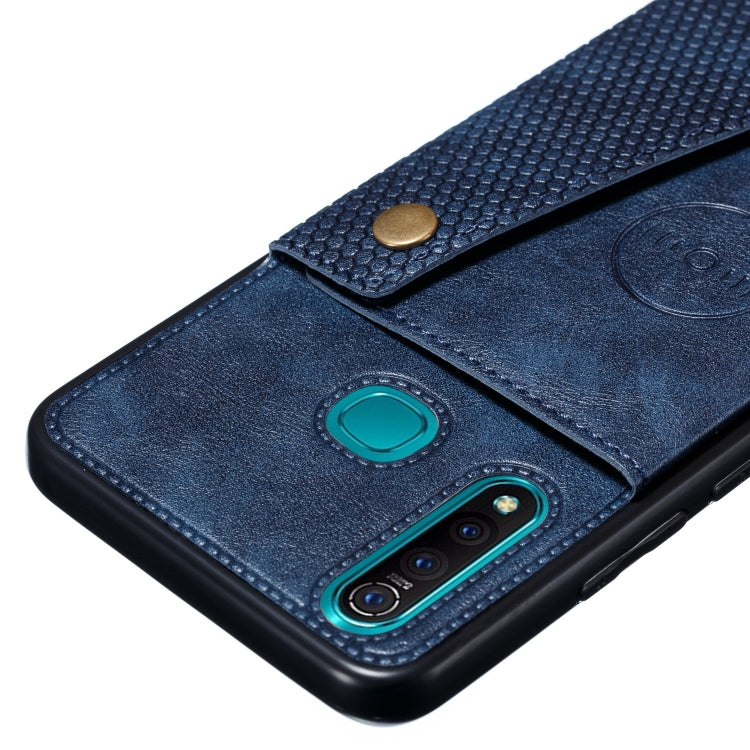 For vivo Y19 Double Buckle PU + TPU Shockproof Magnetic Protective Case with Card Slot