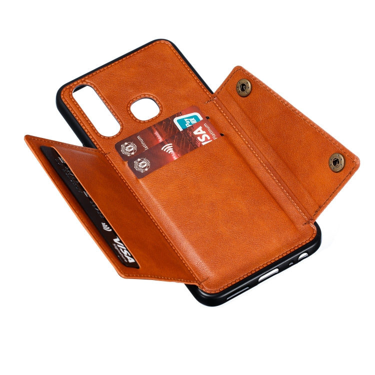 For vivo Y19 Double Buckle PU + TPU Shockproof Magnetic Protective Case with Card Slot