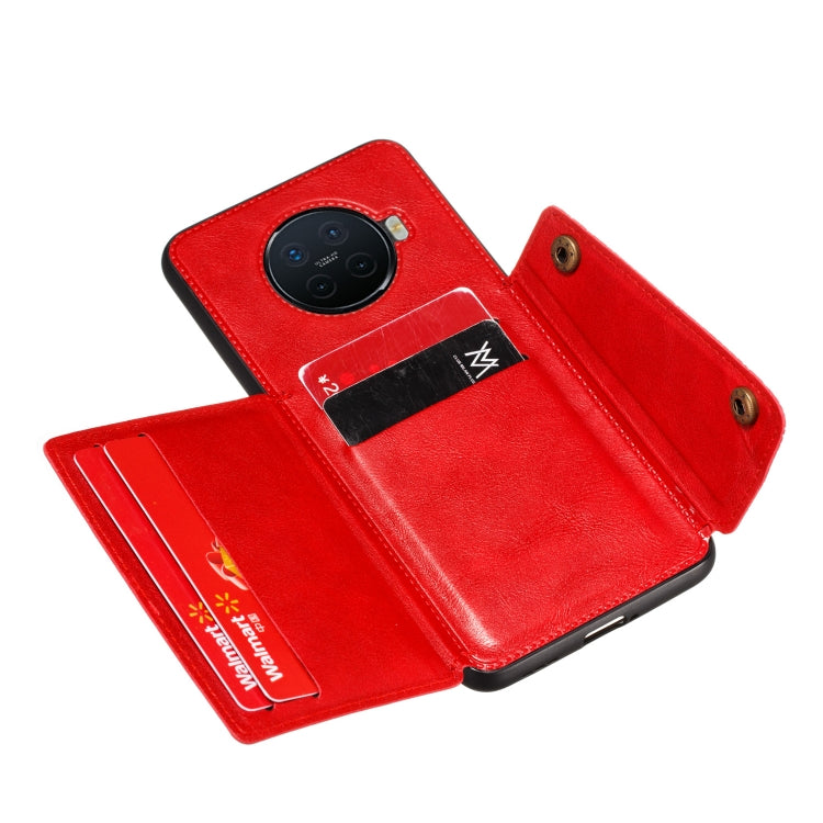 For OPPO Ace2 Double Buckle PU + TPU Shockproof Magnetic Protective Case with Card Slot