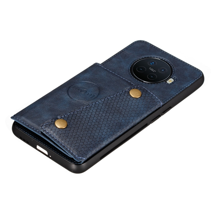 For OPPO Ace2 Double Buckle PU + TPU Shockproof Magnetic Protective Case with Card Slot