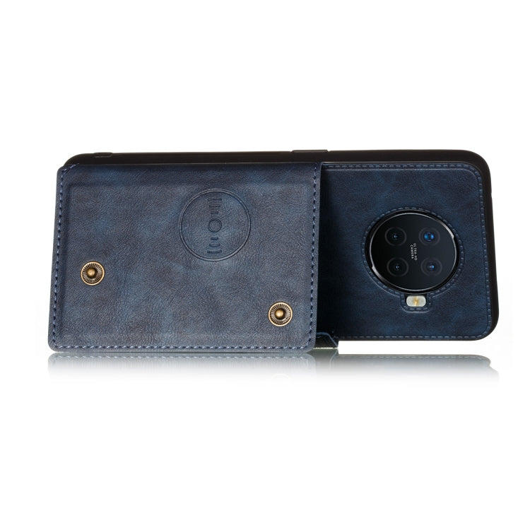 For OPPO Ace2 Double Buckle PU + TPU Shockproof Magnetic Protective Case with Card Slot