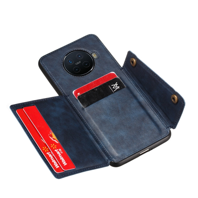 For OPPO Ace2 Double Buckle PU + TPU Shockproof Magnetic Protective Case with Card Slot