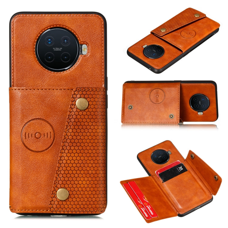 For OPPO Ace2 Double Buckle PU + TPU Shockproof Magnetic Protective Case with Card Slot