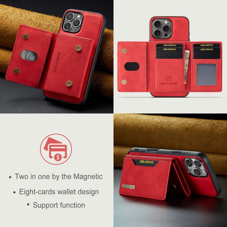For iPhone 16 Pro Max DG.MING M2 Series 3-Fold Card Bag Wallet Leather Phone Case