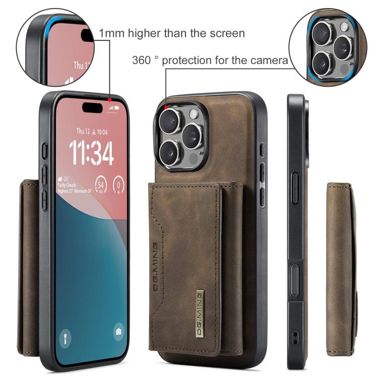 For iPhone 16 Pro DG.MING M2 Series 3-Fold Card Bag Wallet Leather Phone Case