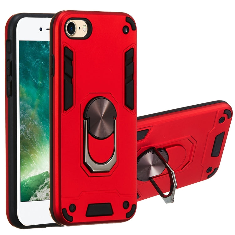 For iPhone SE 2022 / SE 2020 / 8 / 7 2 in 1 Armour Series PC + TPU Protective Case with Ring Holder
