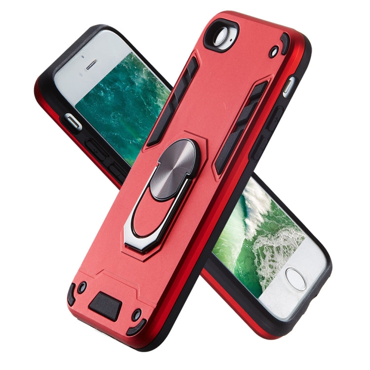 For iPhone SE 2022 / SE 2020 / 8 / 7 2 in 1 Armour Series PC + TPU Protective Case with Ring Holder