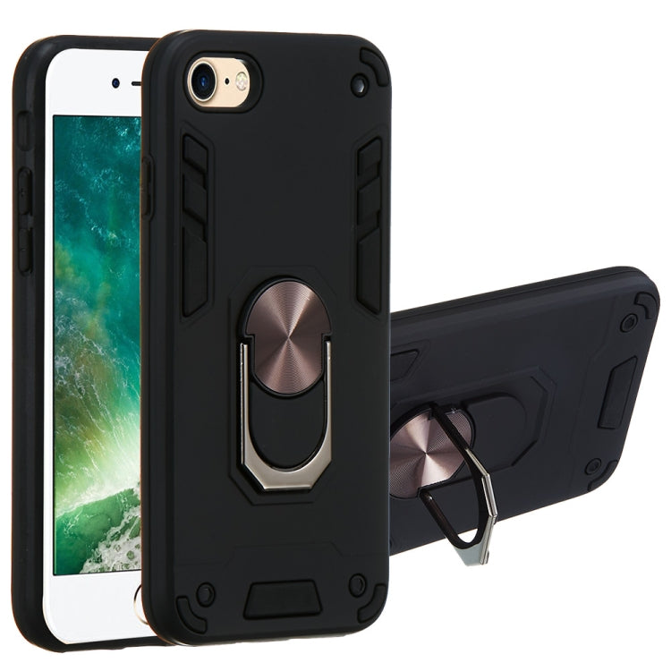 For iPhone SE 2022 / SE 2020 / 8 / 7 2 in 1 Armour Series PC + TPU Protective Case with Ring Holder