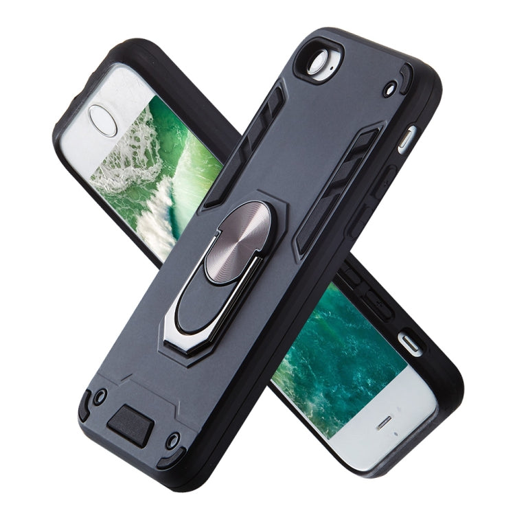 For iPhone SE 2022 / SE 2020 / 8 / 7 2 in 1 Armour Series PC + TPU Protective Case with Ring Holder