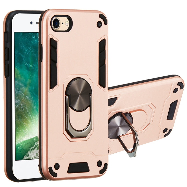 For iPhone SE 2022 / SE 2020 / 8 / 7 2 in 1 Armour Series PC + TPU Protective Case with Ring Holder