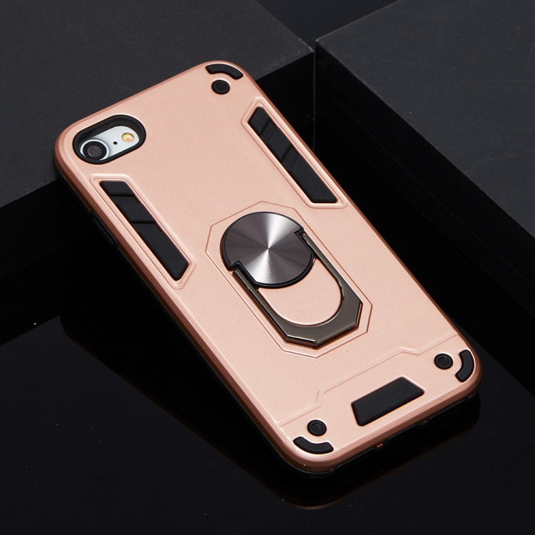 For iPhone SE 2022 / SE 2020 / 8 / 7 2 in 1 Armour Series PC + TPU Protective Case with Ring Holder