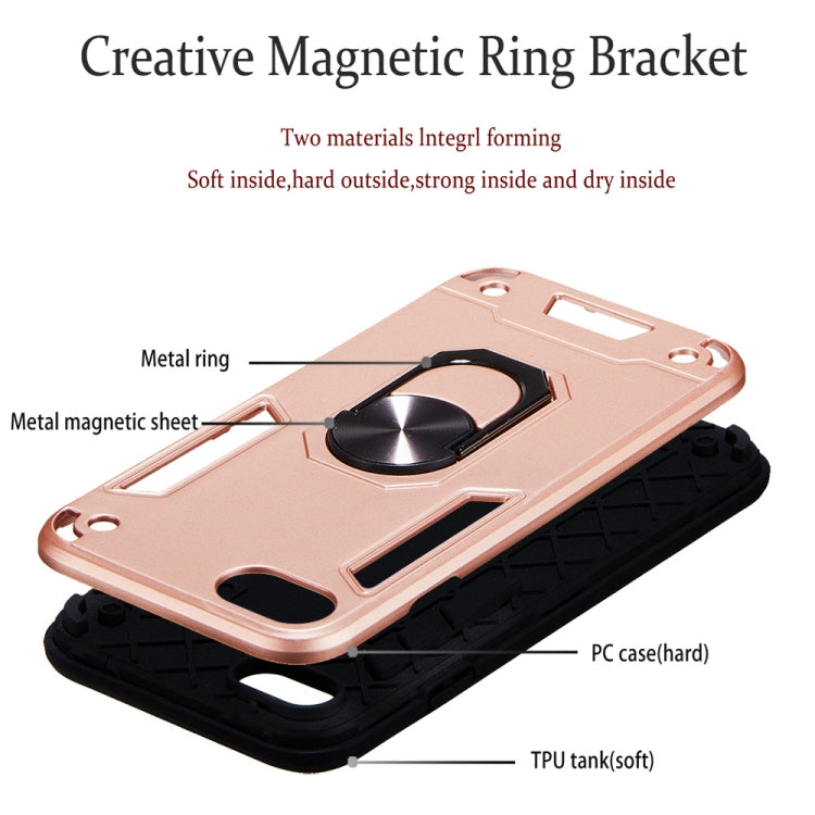 For iPhone SE 2022 / SE 2020 / 8 / 7 2 in 1 Armour Series PC + TPU Protective Case with Ring Holder
