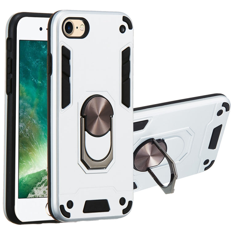 For iPhone SE 2022 / SE 2020 / 8 / 7 2 in 1 Armour Series PC + TPU Protective Case with Ring Holder