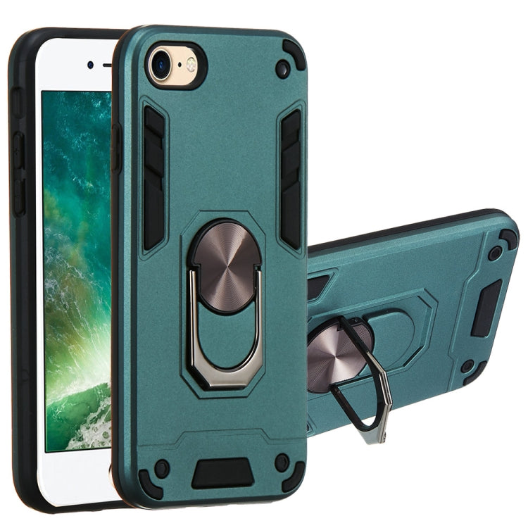For iPhone SE 2022 / SE 2020 / 8 / 7 2 in 1 Armour Series PC + TPU Protective Case with Ring Holder